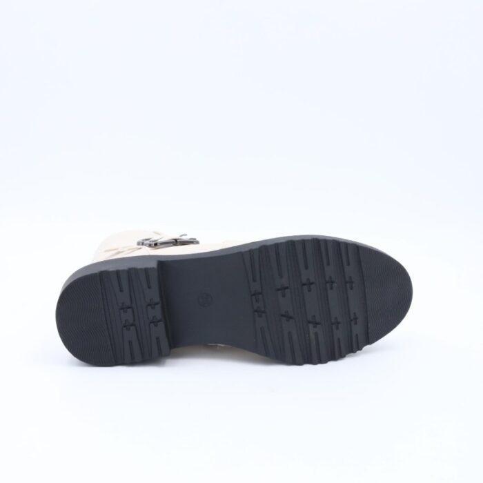 ⁦جزمة بسحاب تصميم ساق متوسط الطول للنساء لون أوف وايت⁩ - الصورة ⁦5⁩