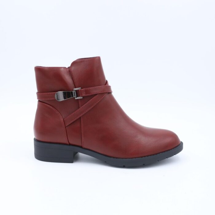 ⁦جزمة ساق متوسط الطول للنساء لون خمري⁩ - الصورة ⁦3⁩