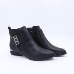 جزمة ساق متوسط الطول للنساء لون أسود