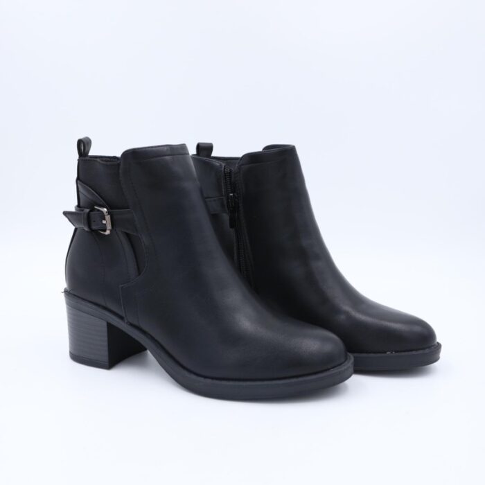 ⁦جزمة ساق متوسط الطول للنساء لون أسود⁩ - الصورة ⁦2⁩