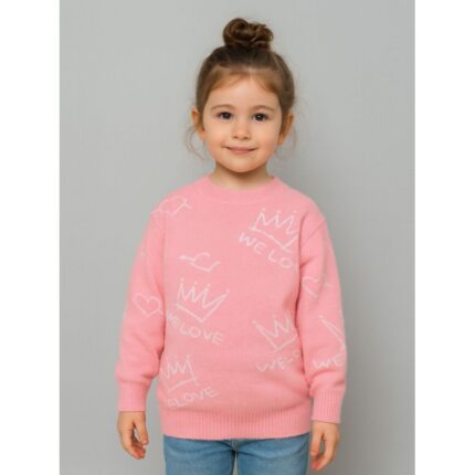 بلوزة شتوية للأطفال لون زهري فاتح