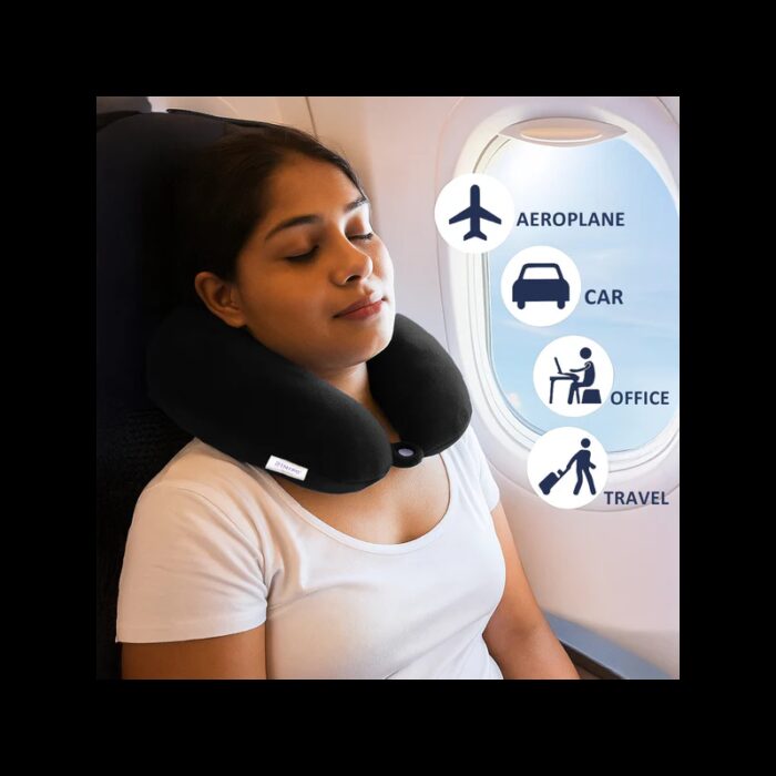 ⁦وسادة ومخدة فيسكو للرقبة لون أسود⁩ - الصورة ⁦2⁩