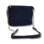 ⁦شنطة كروشية مع يد سلسلة لون كحلي - نكشة فن⁩ - الصورة ⁦2⁩