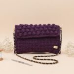 شنطة حبة الحمص مع يد سلسلة لون توتي - نكشة فن