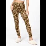 بنطلون مخمل ناعم ستاتي مخطط لون جلد النمر