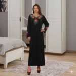دشداشة مخمل ستاتي لون أسود