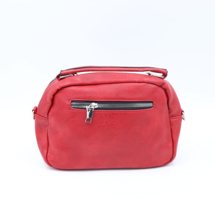 ⁦شنطة حقيبة جلد يد او كتف صغيرة stave تصميم سبورت لون احمر⁩ - الصورة ⁦5⁩