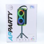 سماعة حفلات مع حامل ثلاثي وميكروفون سلكي 500 واط من 9Pro