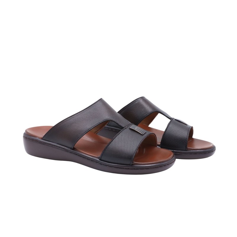 103397668_698fc225c9e90 شبشب جلد فاخر من SABATO للرجال لون بني محوق - الصورة 1