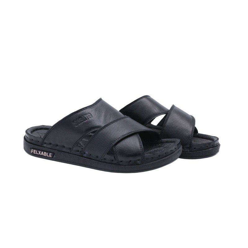 103397669_698fc227d7b92 شبشب جلد فاخر من SABATO للرجال لون اسود - الصورة 1