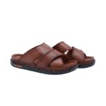 شبشب جلد فاخر من SABATO للرجال لون عسلي هافان