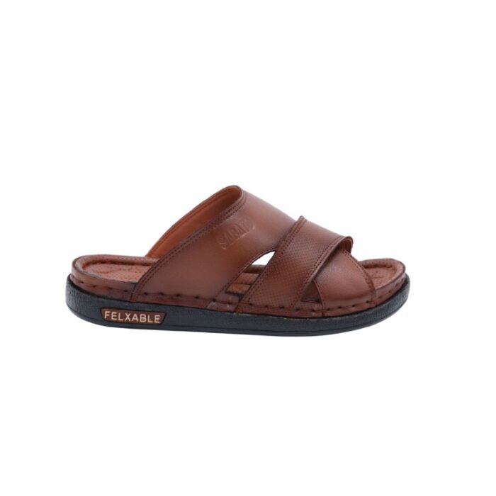 ⁦شبشب جلد فاخر من SABATO للرجال لون عسلي هافان⁩ - الصورة ⁦3⁩