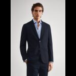 جاكيت رسمي سليم فيت رجالي من مانجو MANGO لون كحلي