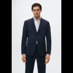 ⁦جاكيت رسمي سليم فيت رجالي من مانجو MANGO لون كحلي⁩ - الصورة ⁦2⁩