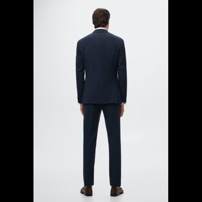 ⁦جاكيت رسمي سليم فيت رجالي من مانجو MANGO لون كحلي⁩ - الصورة ⁦3⁩