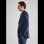 ⁦جاكيت رسمي سليم فيت رجالي من مانجو MANGO لون كحلي⁩ - الصورة ⁦5⁩