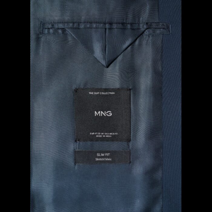 ⁦جاكيت رسمي سليم فيت رجالي من مانجو MANGO لون كحلي⁩ - الصورة ⁦6⁩