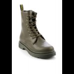 ⁦جزمة Bambi بتصميم سحاب ساق متوسط الطول للنساء لون زيتي⁩ - الصورة ⁦2⁩