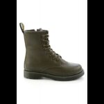 ⁦جزمة Bambi بتصميم سحاب ساق متوسط الطول للنساء لون زيتي⁩ - الصورة ⁦4⁩