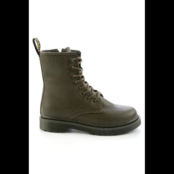 ⁦جزمة Bambi بتصميم سحاب ساق متوسط الطول للنساء لون زيتي⁩ - الصورة ⁦4⁩