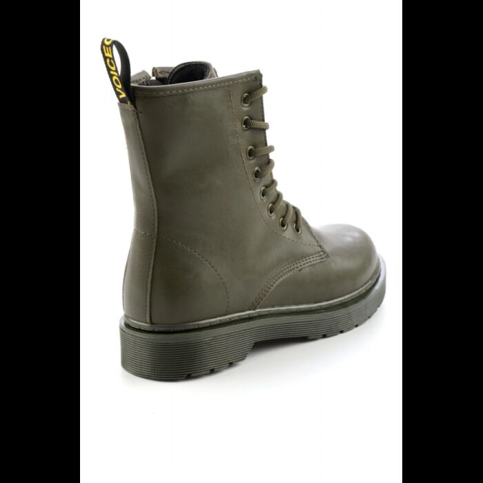 ⁦جزمة Bambi بتصميم سحاب ساق متوسط الطول للنساء لون زيتي⁩ - الصورة ⁦5⁩