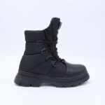 ⁦جزمة بتصميم ساق متوسط الطول للنساء لون أسود⁩ - الصورة ⁦4⁩