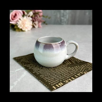 فنجان اسبرسو فخار 8 لون رمادي