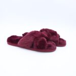 حفاية فرو شتوية بتصميم مفتوح الأصابع للنساء لون خمري