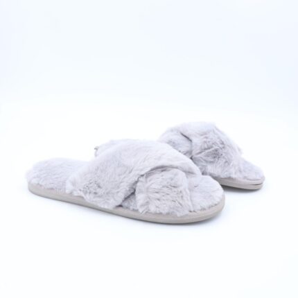 حفاية فرو شتوية بتصميم مفتوح الأصابع للنساء لون رمادي