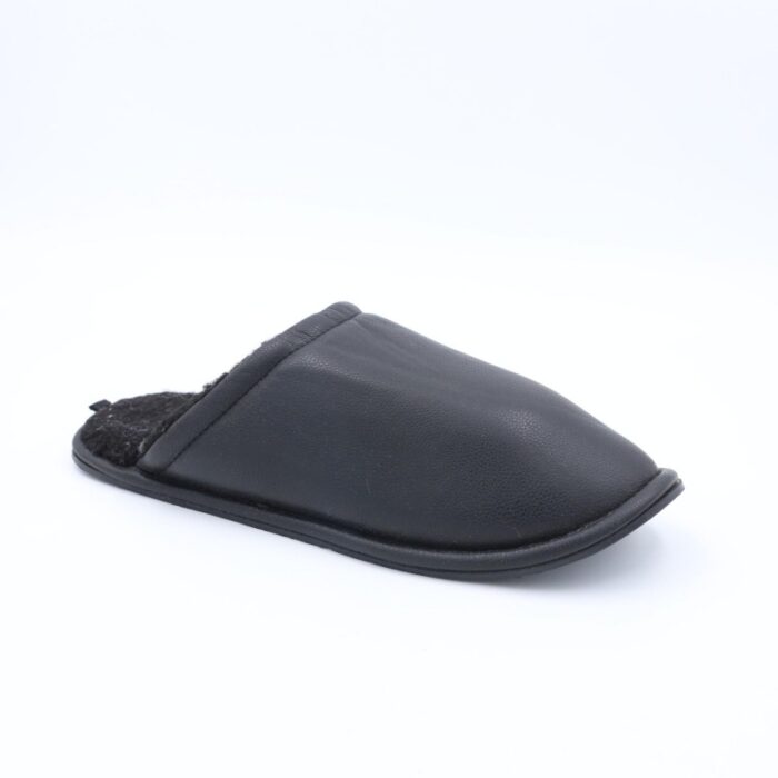 ⁦حفاية شتوي جلد رجال لون اسود⁩ - الصورة ⁦3⁩