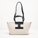 ⁦حقيبة كتف ستاتية لون بيج و اسود⁩ - الصورة ⁦3⁩