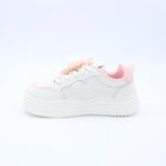 ⁦بوت رياضي جلد نعل عريض للنساء لون اوف وايت وزهري⁩ - الصورة ⁦4⁩