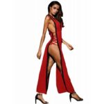 ⁦فستان نوم مخملي للنساء لون أحمر⁩ - الصورة ⁦6⁩