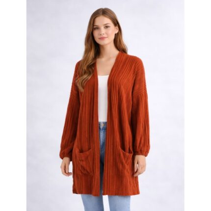 جاكيت متوسط الطول لون برتقالي للنساء