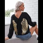 ⁦سويت شيرت للنساء لون اسود⁩ - الصورة ⁦2⁩