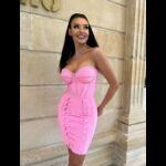 فستان ستاتي لون زهري