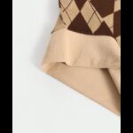 ⁦بلوزة كت نسائية لون بني وبيج⁩ - الصورة ⁦4⁩