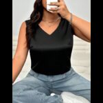 ⁦بلوزه حفر ستان لون اسود للنساء⁩ - الصورة ⁦6⁩