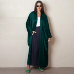عباية ستاتي بدون ازرار لون اخضر