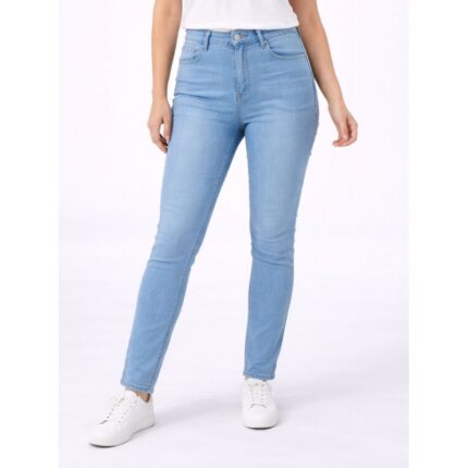 بنطلون جينز ستاتي لون أزرق فاتح