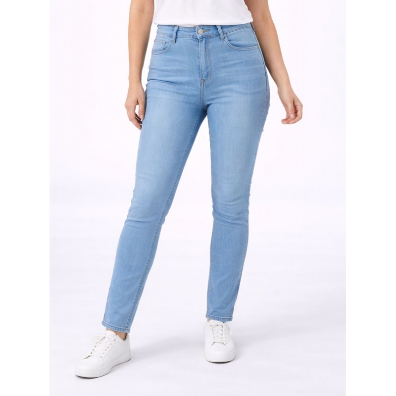 ⁦بنطلون جينز ستاتي لون أزرق فاتح⁩ - الصورة ⁦1⁩