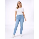 ⁦بنطلون جينز ستاتي لون أزرق فاتح⁩ - الصورة ⁦2⁩