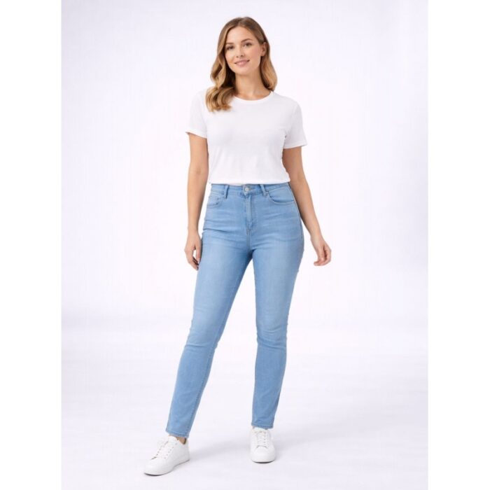 ⁦بنطلون جينز ستاتي لون أزرق فاتح⁩ - الصورة ⁦2⁩