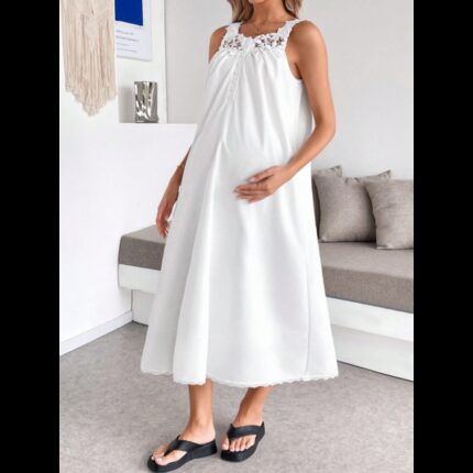 فستان ستاتي لون ابيض