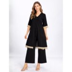 طقم ستاتي للنساء لون اسود