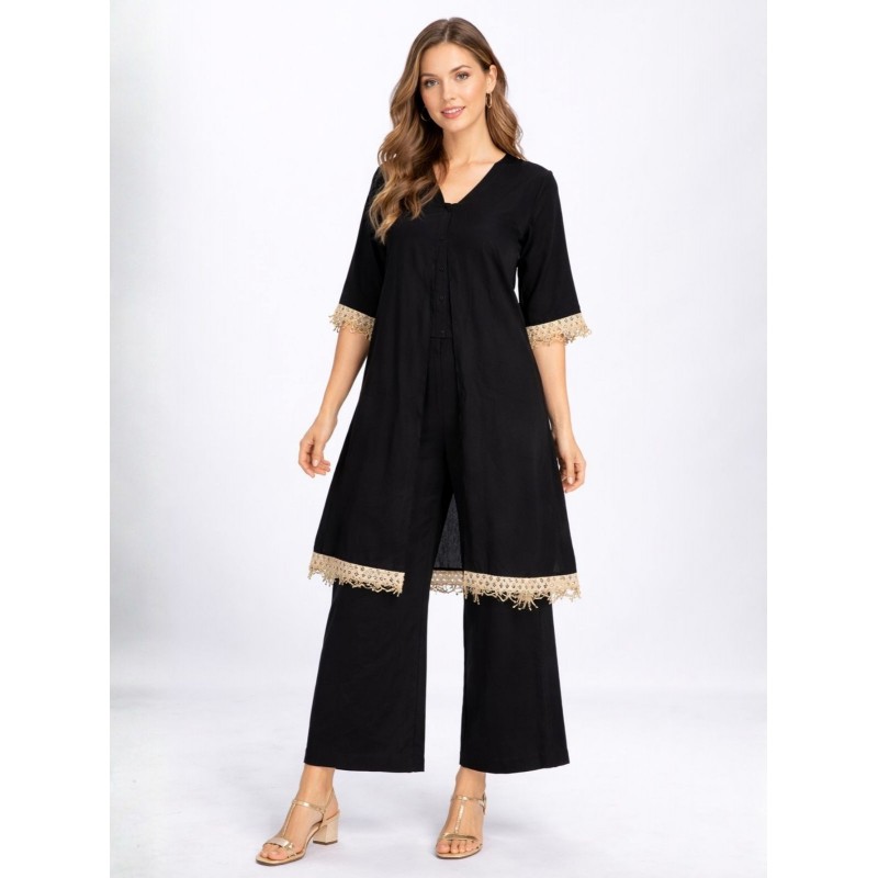 ⁦طقم ستاتي للنساء لون اسود⁩ - الصورة ⁦1⁩