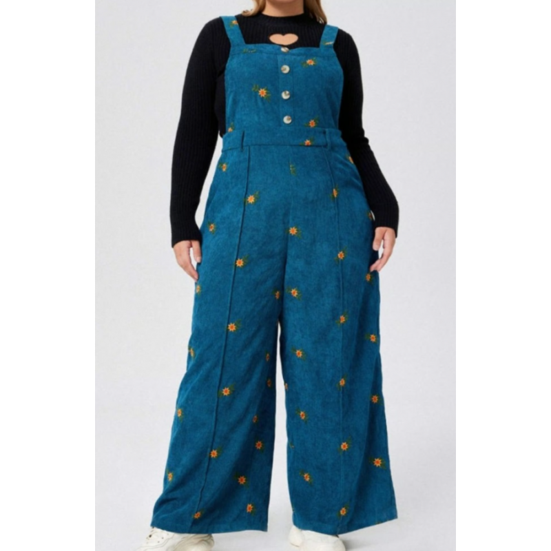 ⁦افرهول مخمل بأرجل عريضة ستاتي لون ازرق تركواز غامق⁩ - الصورة ⁦1⁩