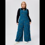 ⁦افرهول مخمل بأرجل عريضة ستاتي لون ازرق تركواز غامق⁩ - الصورة ⁦2⁩