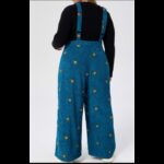 ⁦افرهول مخمل بأرجل عريضة ستاتي لون ازرق تركواز غامق⁩ - الصورة ⁦3⁩