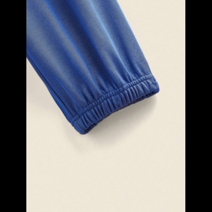 ⁦بنطلون فوتر ستاتي لون ازرق بترولي⁩ - الصورة ⁦3⁩